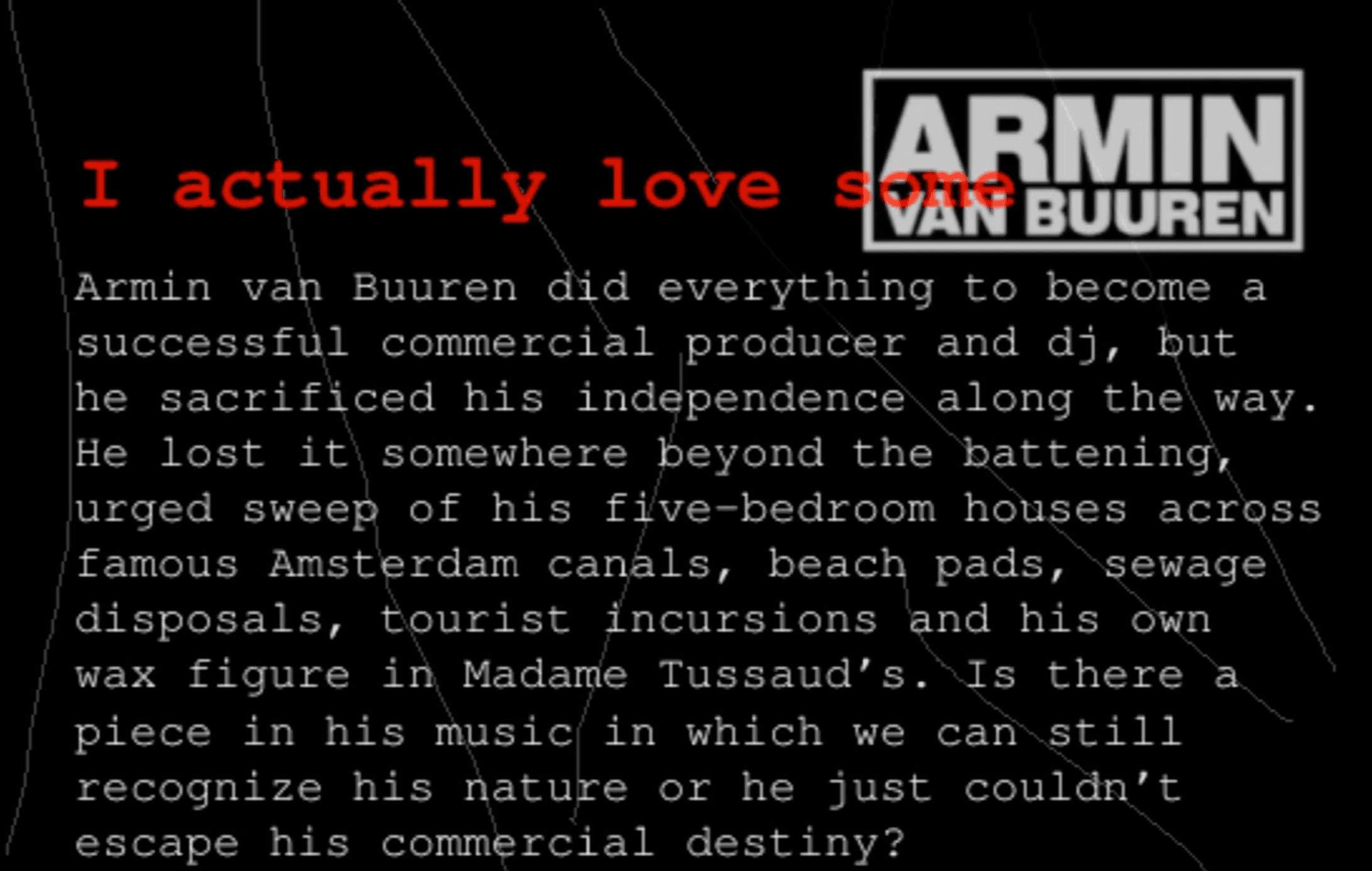 i actually love armin van buuren screen cover screen